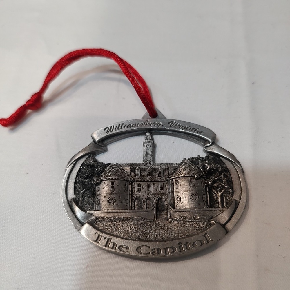 Vtg Richmond Virginia State Capitol Pewter Pewtersmiths Christmas Ornament‎